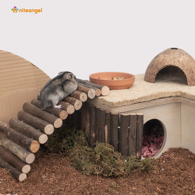 Niteangel Wooden Ladder Bridge, Hamster Mouse Rat Rodents Toy, Small Animal Chew Toy - Image 3